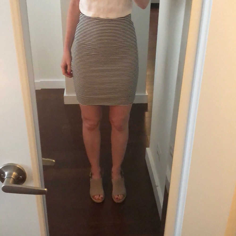 Black and white mini skirt